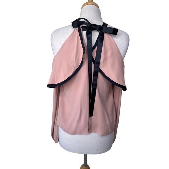 ALEXIS Melia Cold Shoulder Blouse Dusty Rose Black Size XS - Picture 6 of 9